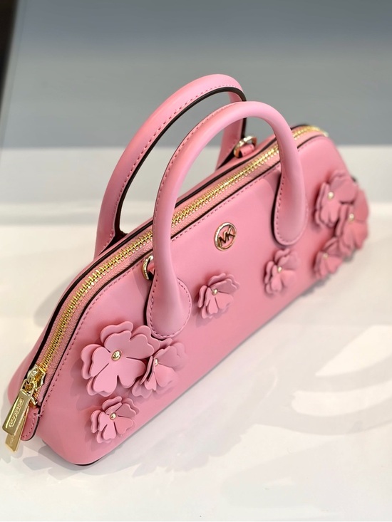 Michael Kors Handbags - Michael Kors Pink Floral Embellished Petra Small Crossbody Satchel